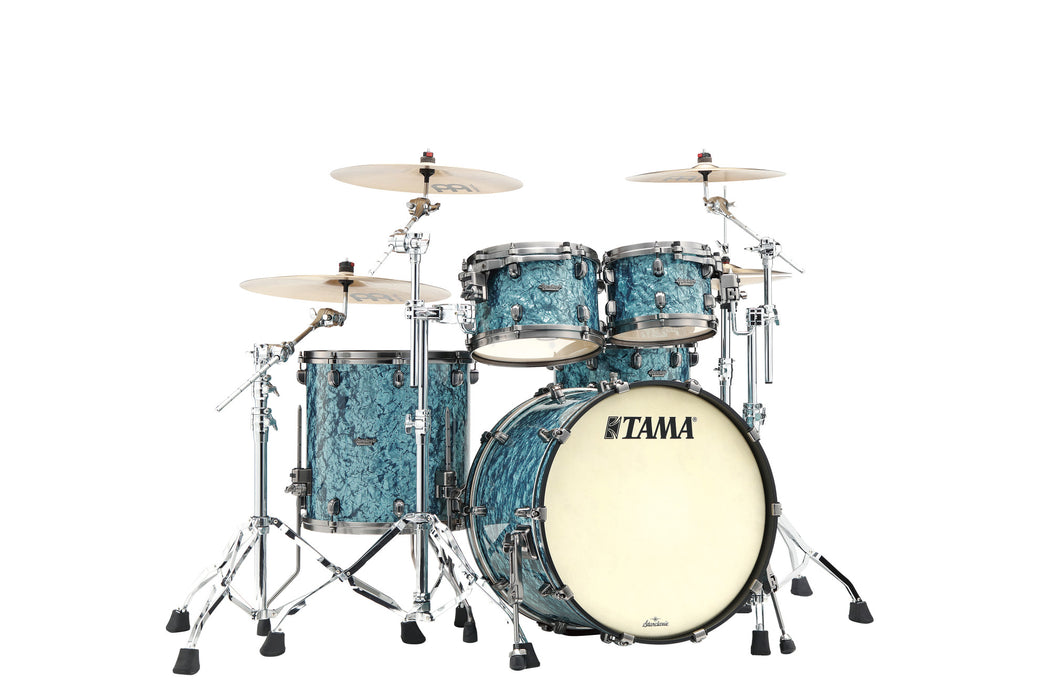 TAMA Starclassic Maple Duracover Wrap Shell Kit 4 pcs - Turquoise Pearl/Smoked Black Nickel HW