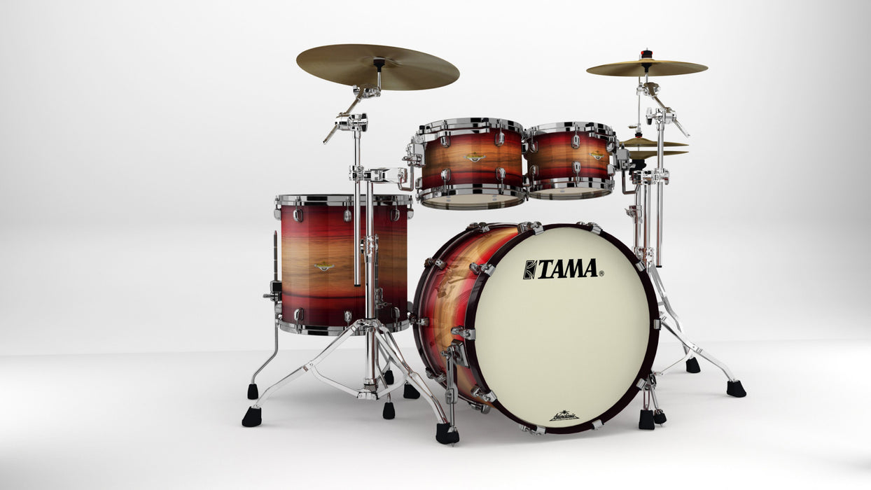 TAMA Starclassic Maple Exotic Shell Kit 4 pcs - Ruby Pacific Walnut Burst/Black Nickel HW