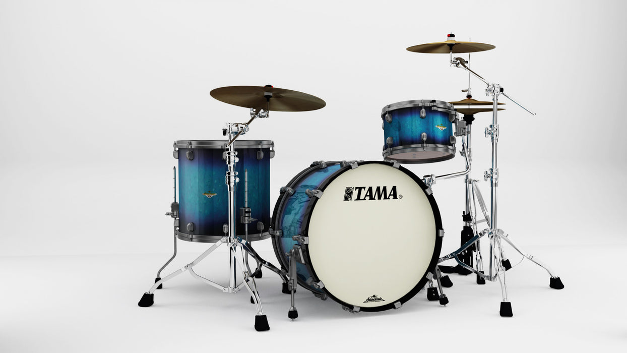 TAMA Starclassic Maple Lacquer Shell Kit 3 pcs - Molten Electric Blue Burst/Smoked Black Nickel HW