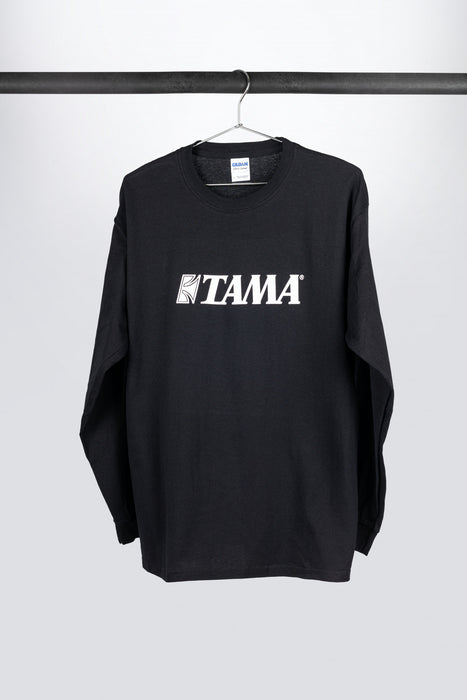 Tama longsleeve in black with white logo on chest