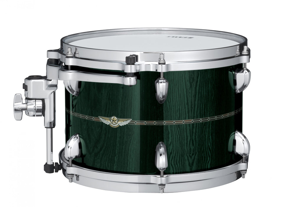 TAMA STAR Bubinga Rack Tom 12" x 9" - Dark Green Cordia/Chrome HW/Inlay: Only Outside