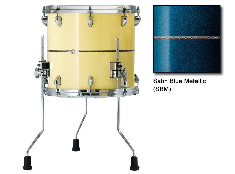 TAMA STAR Maple Floor Tom 14" x 14" - Satin Blue Metallic/Chrome HW/with Inlay (outside)