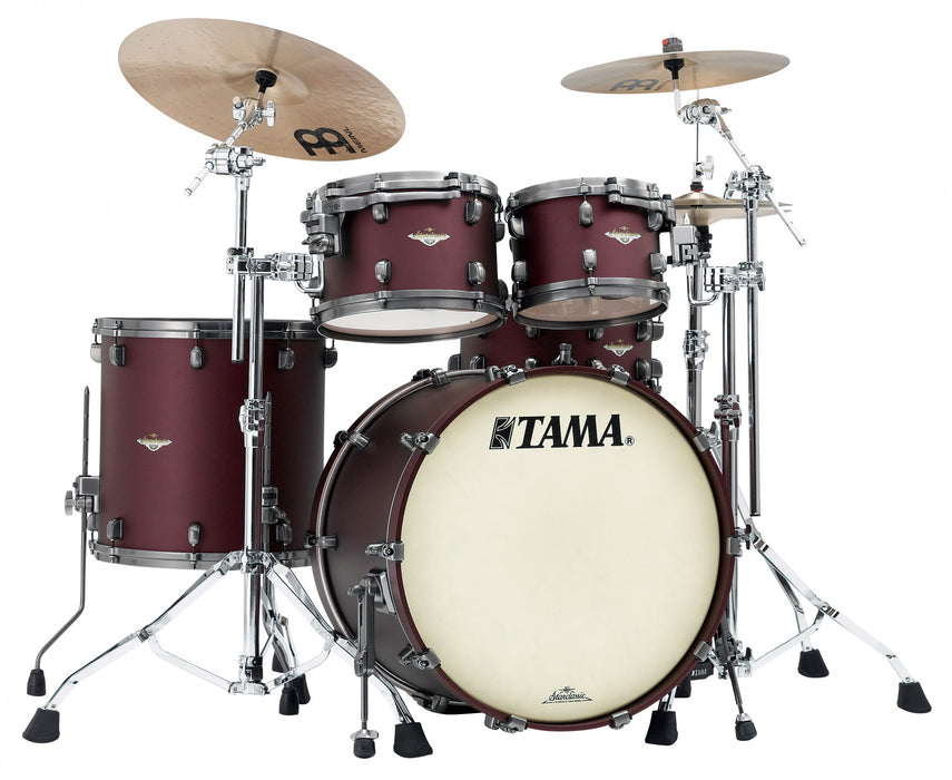 TAMA Starclassic Maple Lacquer Shell Kit 4 pcs - Flat Burgundy Metallic/Smoked Black Nickel HW