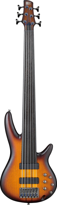IBANEZ Bass Workshop SR Electric Bass 6-String Fretless - Brown Burst Flat
