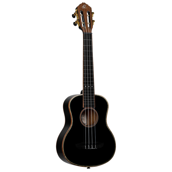 ORTEGA Onyx Series Tenor Ukulele 4 String - Spruce / Mahogany Black + Bag