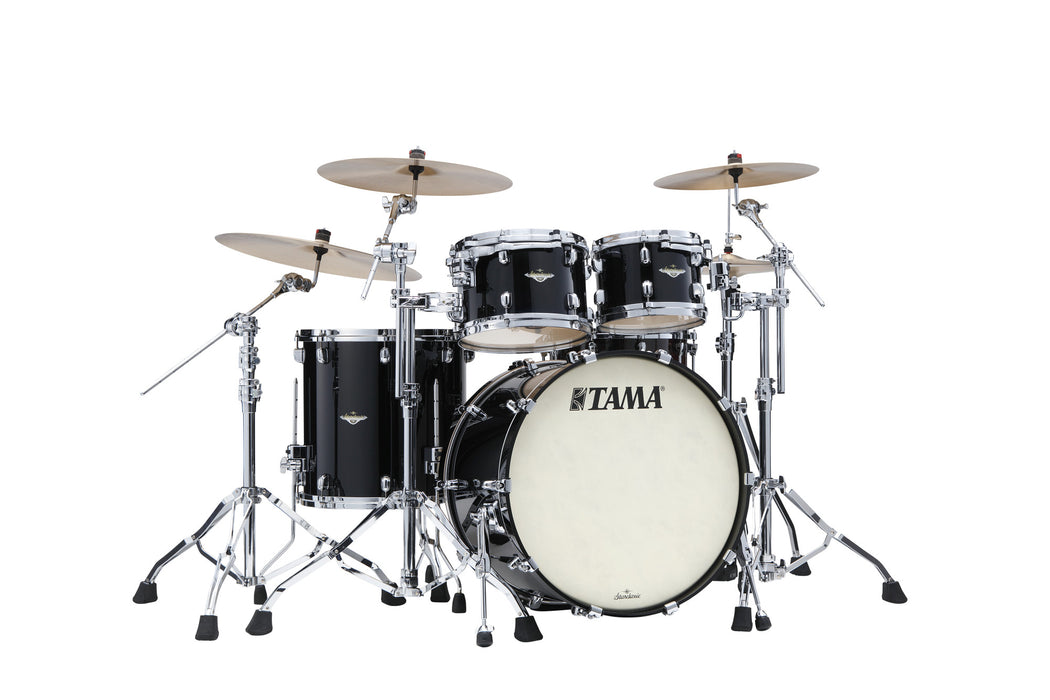 TAMA Starclassic Maple Lacquer Shell Kit 4 pcs - Piano Black/Chrome HW