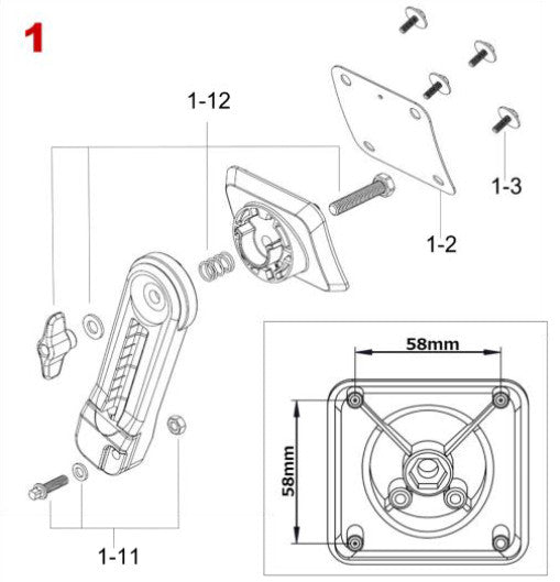 TAMA Mounting Bracket for Right Bass Drum Leg - Smoked Black Nickel