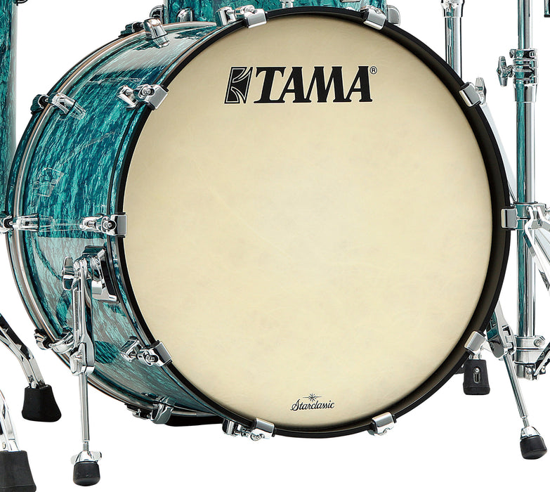 TAMA Starclassic Maple Duracover Wrap Bass Drum 22" x 16" - Turquoise Pearl/Chrome HW/without Mount