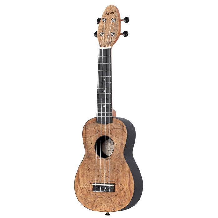 KEIKI K3 Series Soprano Ukulele Lefty Set - Spalted Maple / ABS
