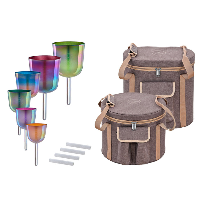 MEINL Sonic Energy 6-piece Essence Solfeggio Crystal Singing Bowl Set