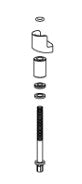 TAMA Claw Hook, Tension Bolt + Metal Sleeve Assembly for Starphonic Bravura Snare