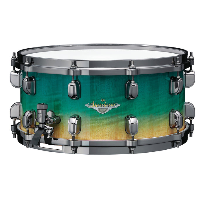 TAMA Starclassic Maple Exotic Snare Drum 14" x 6,5" - Marine Shoreline Movingui Fade/Black Nickel HW