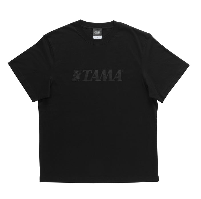 TAMA T-Shirt Black with Black Logo Size XL