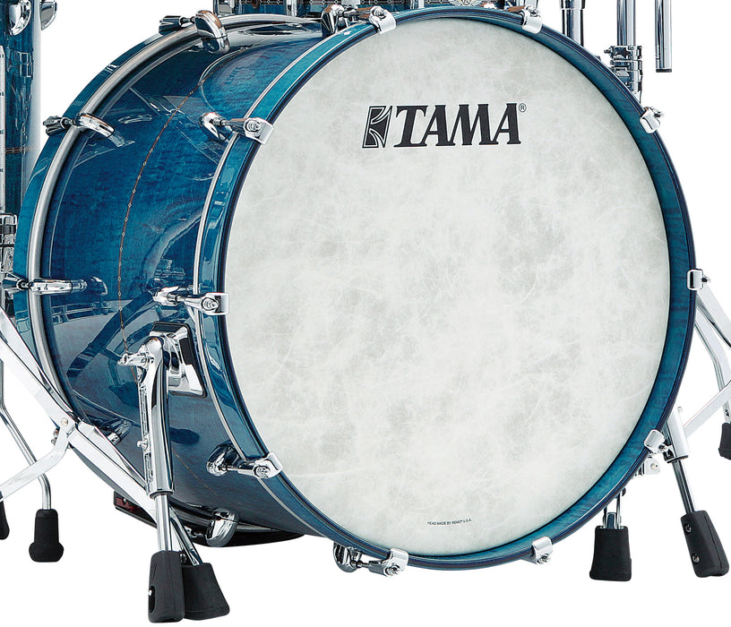 TAMA STAR Maple Bass Drum 18" x 16" - Ocean Blue Curly Maple/Chrome HW/Drum Hoop Matched with Inlay (outside)