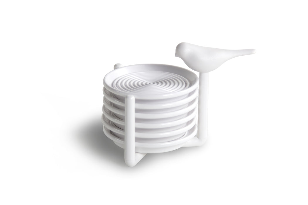 Qualy Sparrow beverage coasters white 10303-WH