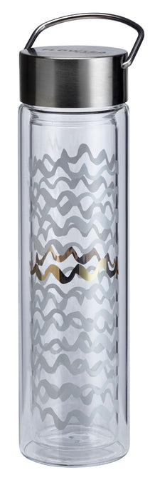 Eigenart FlowTea 350-400ml Black&amp;White double wall bottle with brewer 50017