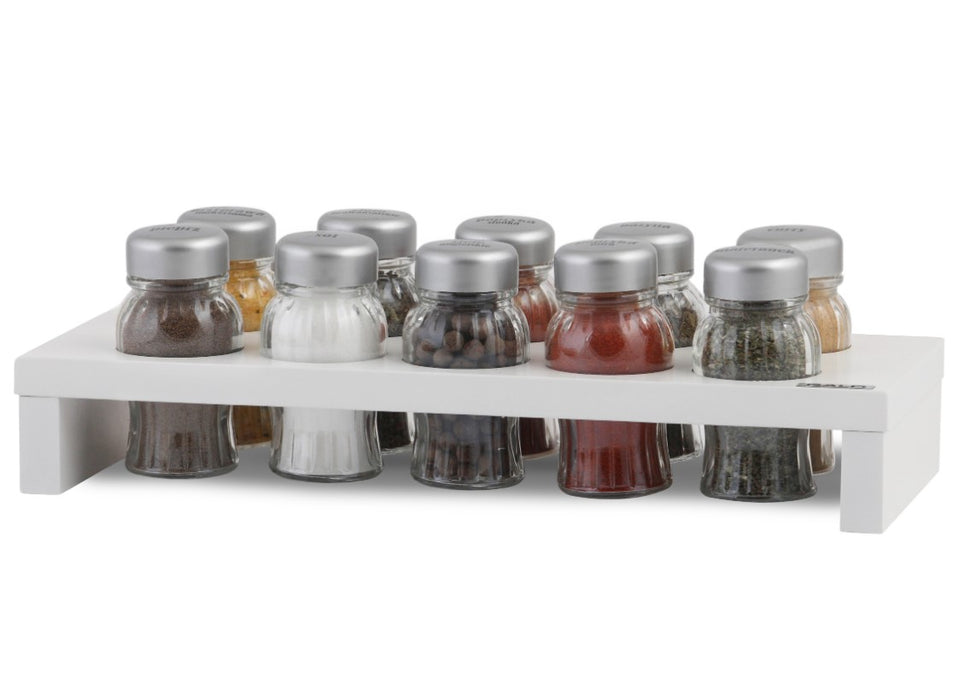 Gald HAGE spice organizer 10 el. white wood cap silver matte 01032