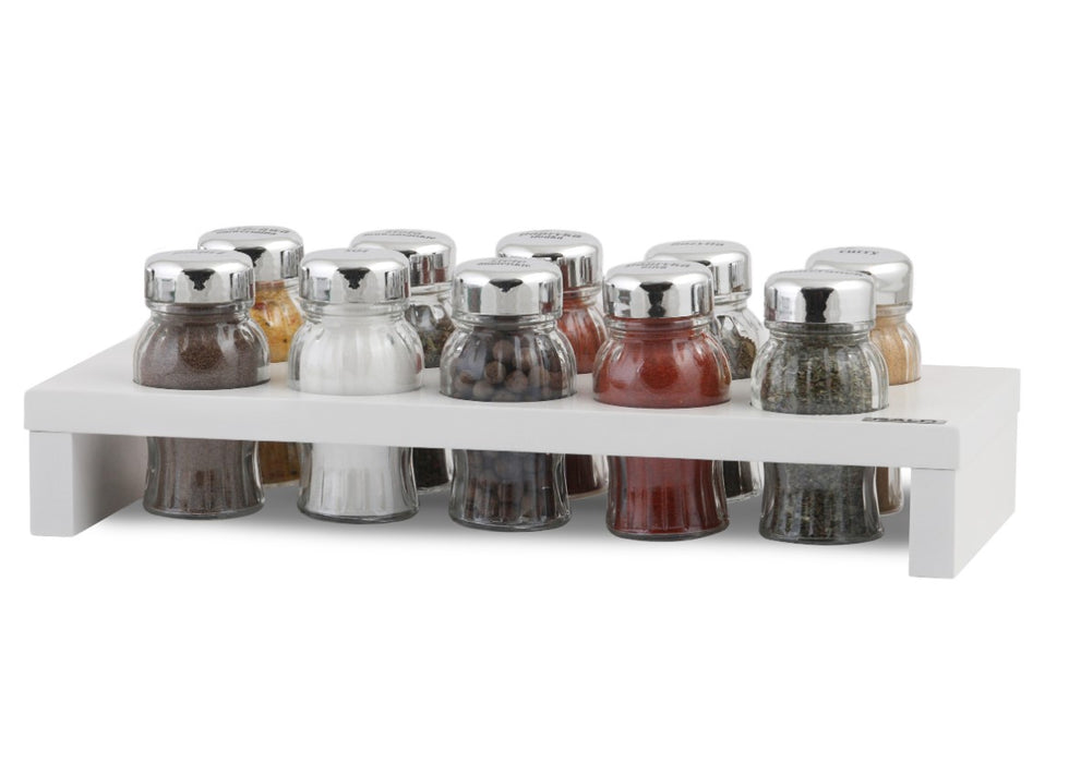 Gald HAGE spice organizer 10 el. white wood cap silver gloss 01049