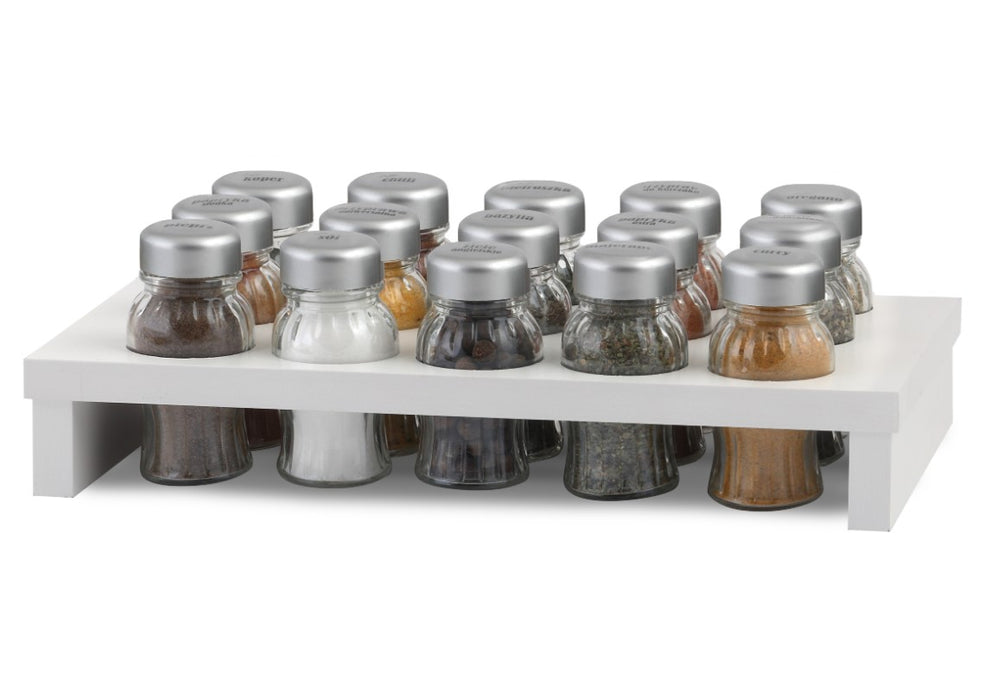 Gald HAGE spice organizer 15 el. white wood cap silver matte 01124