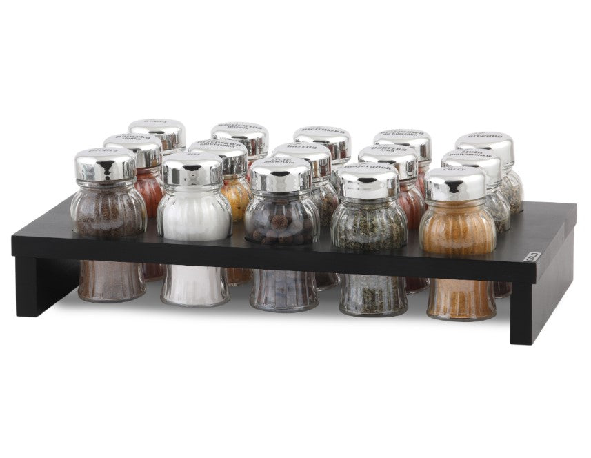 Gald HAGE spice organizer 15 el. black wood cap silver gloss 01070
