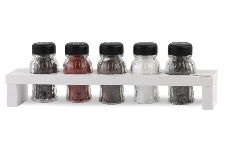 Gald HAGE spice organizer 5 el. white wood cap black 00967