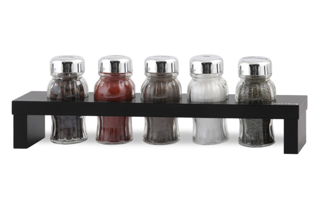 Gald HAGE spice organizer 5 el. black wood cap silver gloss 00899