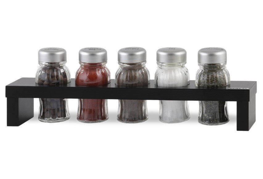 Gald HAGE spice organizer 5 el. black wood nut silver matte 00882