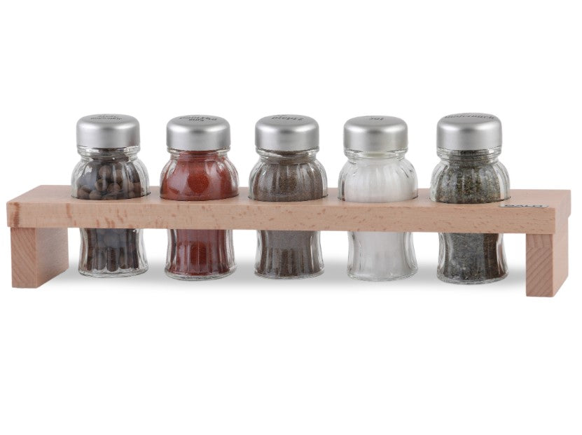 Gald HAGE spice organizer 5 el. light wood cap silver matte 00912