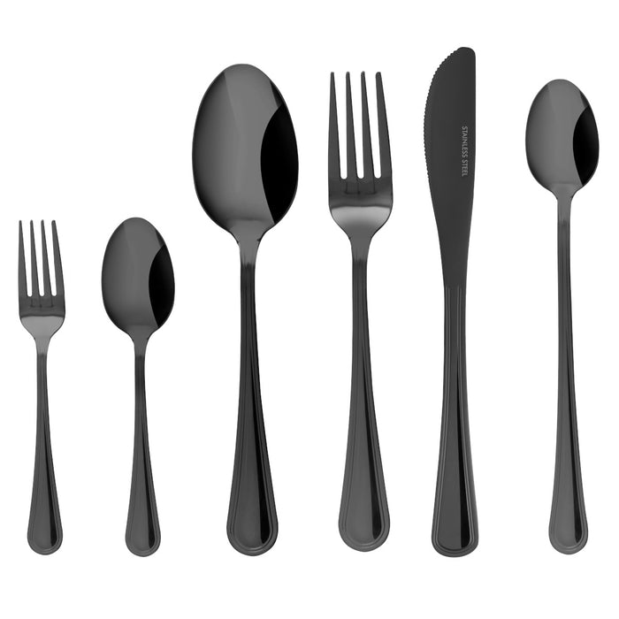 Kulig Set of 24 pieces of cutlery for 4 people Luce black 0589