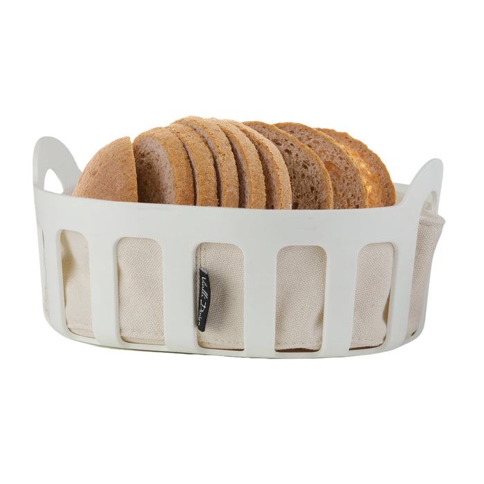 Vialli Design bread basket with cotton insert white LIVIO 9866