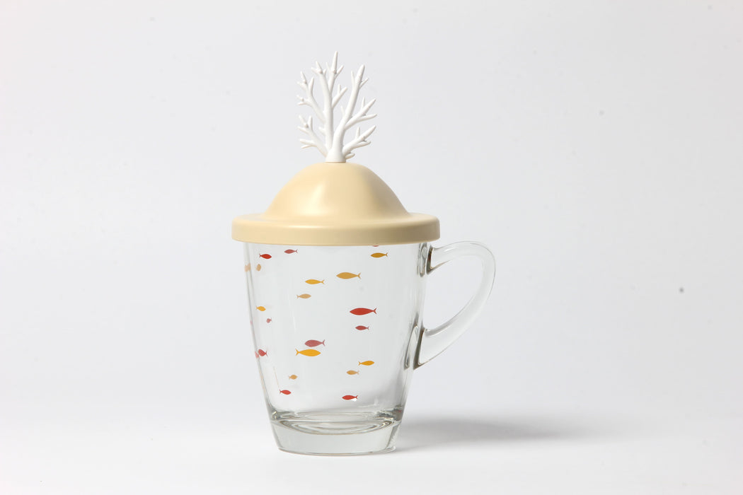 Qualy Coral mug with lid white 10322-CR-WH