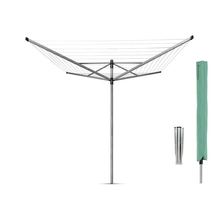 Brabantia Garden dryer Lift O Matic 60m grey for ground + cover 311048