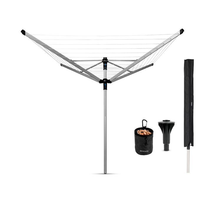 Brabantia Lift O Matic Advance 60m grey garden dryer for concrete + cover 100260