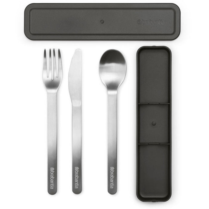 Brabantia Make &amp; Take Dark Grey three-piece cutlery set 206641