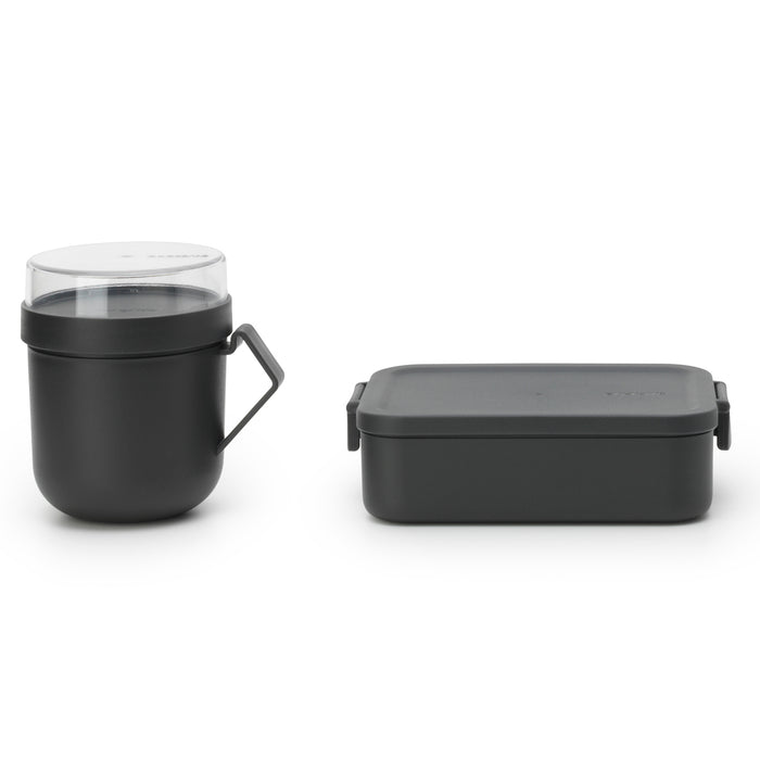Brabantia Make &amp; Take Dark Grey two-piece lunch set 206665