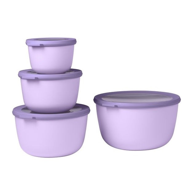 Mepal Set of 4 Cirqula Round Bowls 500 1000 2000 3000 Nordic Lilac 106233074600