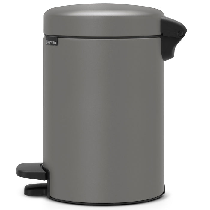 Brabantia NewIcon 3 l Mineral Concrete Grey pedal garbage can 126260