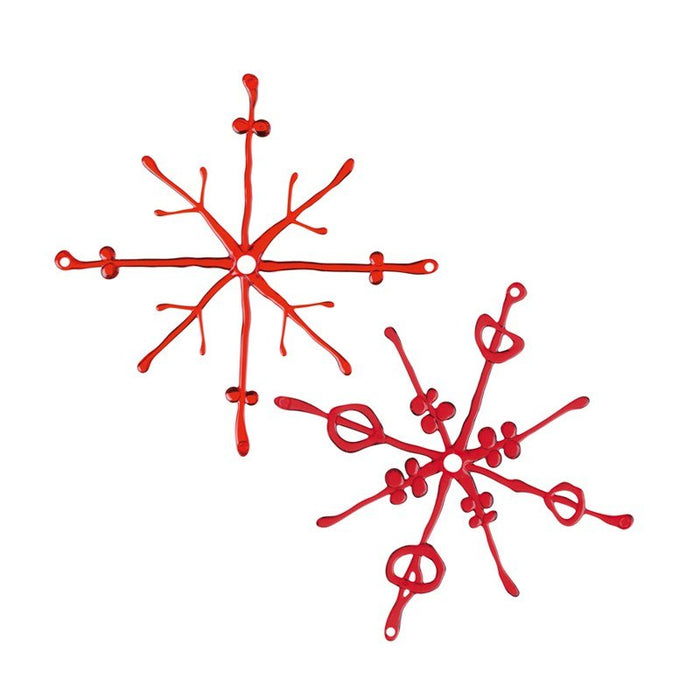 Koziol Christmas decoration 2 pieces Flakes red 2090018
