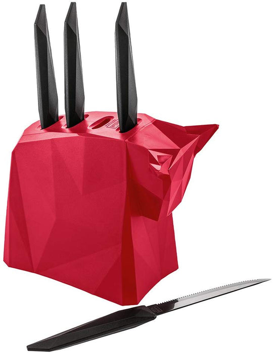 Koziol Pablo steak knives in block red 2995583