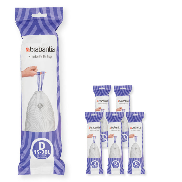 Brabantia PerfectFit garbage bags size D 15-20L 120pcs 6x20 138201