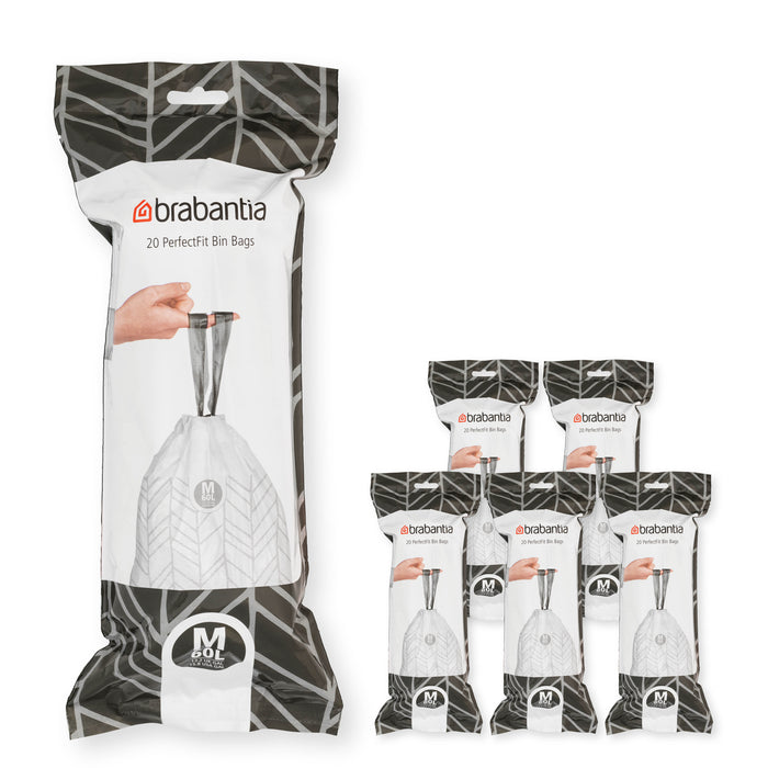 Brabantia PerfectFit garbage bags size M 60L 120pcs 6x20 138867