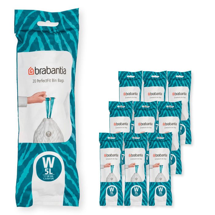 Brabantia PerfectFit garbage bags size W 5L 200pcs 10x20 137884