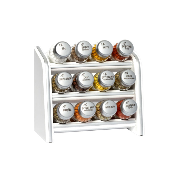 Gald Silver Line 12N 3S spice shelf matte white. 20397