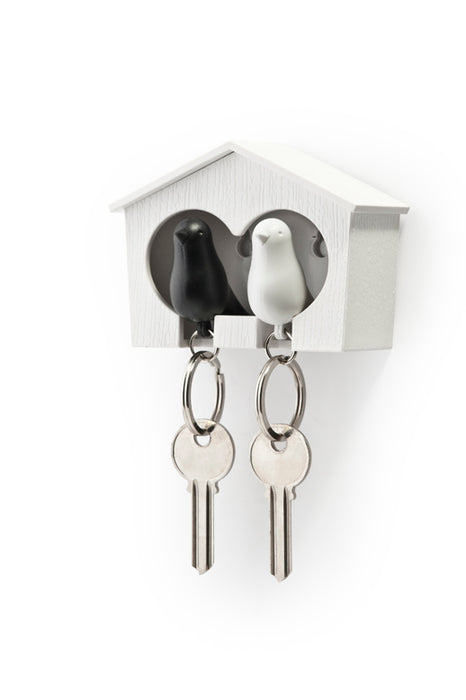 Qualy Key hanger Booth double white and red 10124-WH-WH-BK