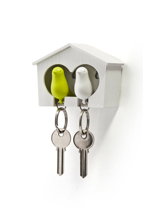 Qualy Key hanger Booth double white and green 10124-WH-WH-GN
