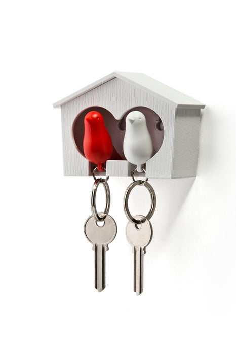 Qualy Key hanger Booth double white and red 10124-WH-WH-RD