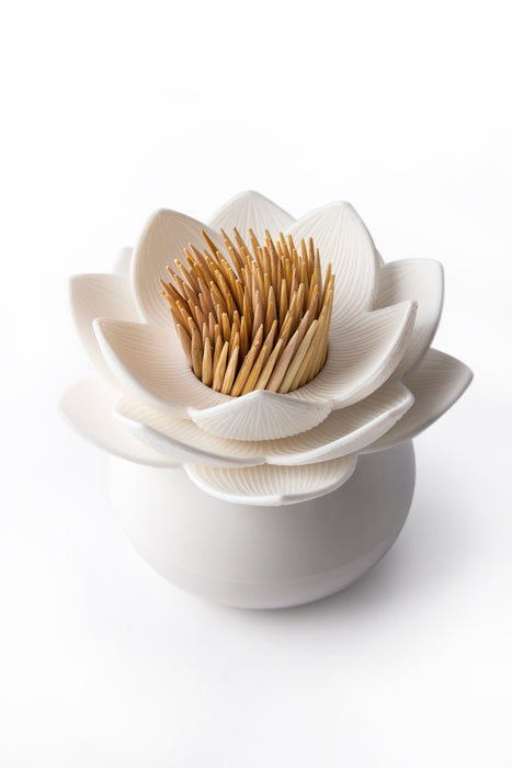 Qualy Lotus toothpick holder white 10156-WH-WH