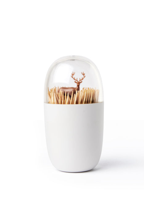 Qualy Deer toothpick holder white 10212-BN