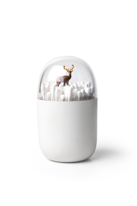 Qualy Deeryard ear stick container white and brown 10220-BN