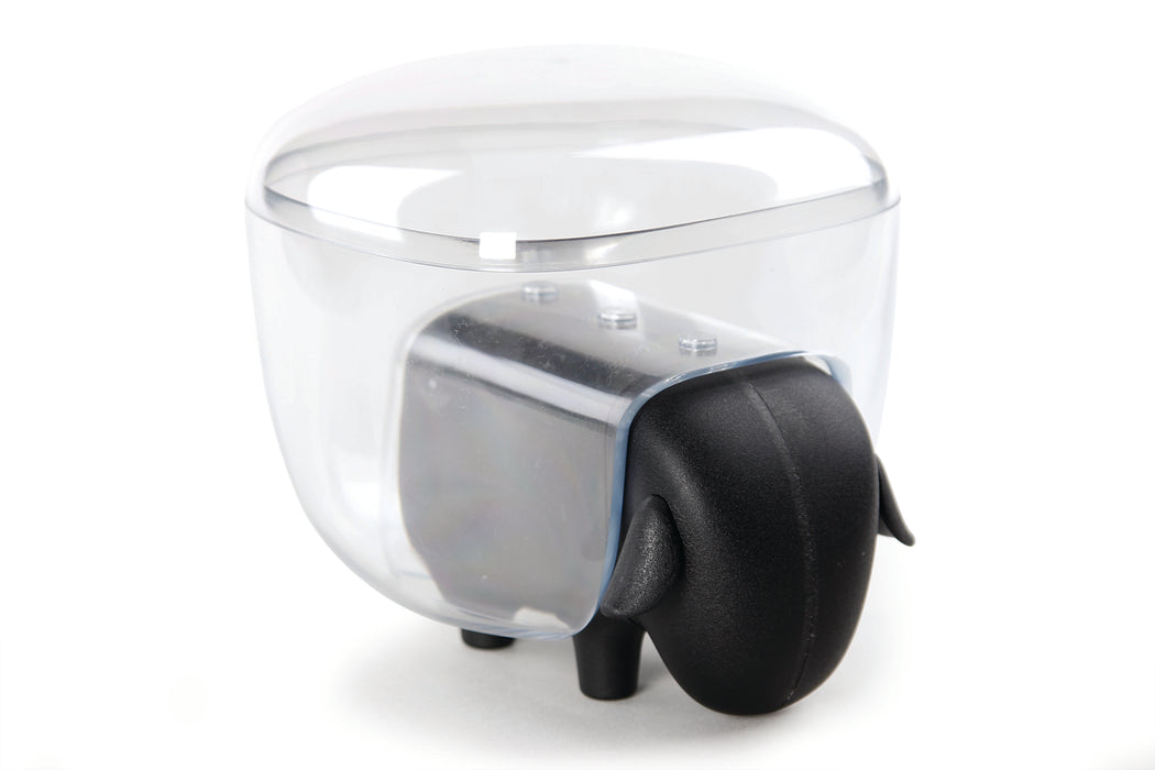 Qualy Sheepshape swab container black 10227-BK-CL